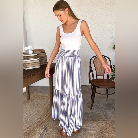 Emerson Fry Dresses & Skirts - NWOT Emerson Fry Shirred Skirt in Ocean Stripe